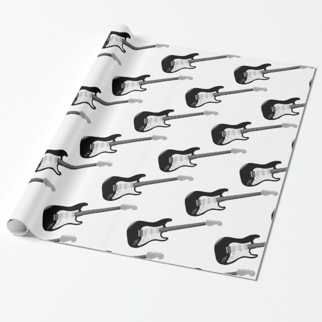 Papier Cadeau Papier d'emballage de guitare basse (Déroulé)