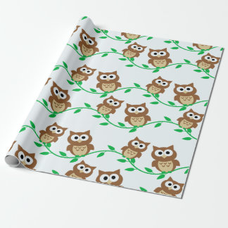 Papier Cadeau Papier d'emballage de hibou mignon