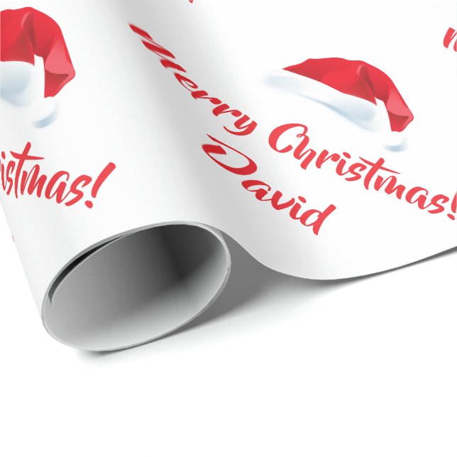 Papier Cadeau Papier d'emballage de Joyeux Noël de casquette (Coin rond)