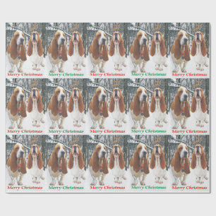 Papier Cadeau Papier d'emballage de Joyeux Noël de Milou Basset