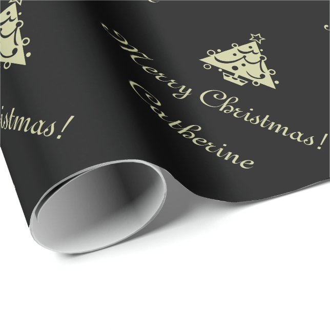 Papier Cadeau Papier d'emballage de Joyeux Noël et salutation de (Coin rond)
