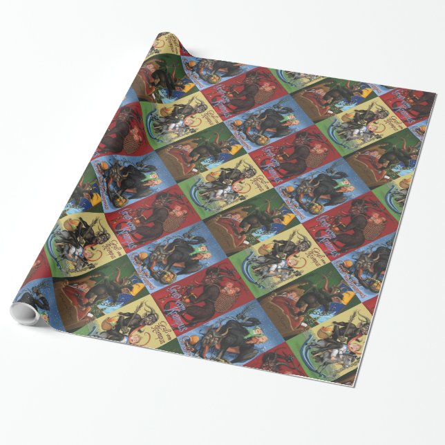 Papier Cadeau Papier d'emballage de Krampus (Déroulé)