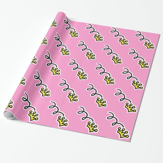 Papier Cadeau Papier d'emballage de la couronne de princesse (Déroulé)