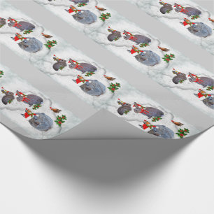 Papier Cadeau Papier d'emballage de la fête de Noël des lapins