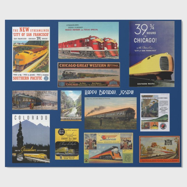 Papier Cadeau Papier d'emballage de la publicité ferroviaire vin (Plat)