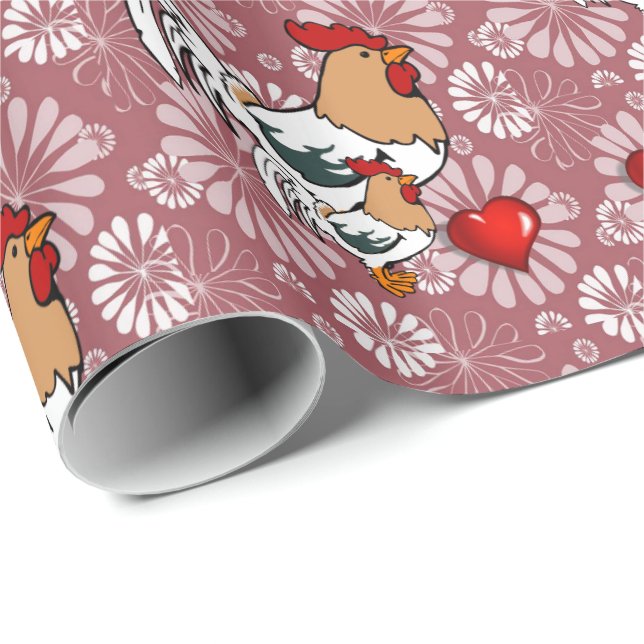 Papier Cadeau Papier d'emballage de la Saint-Valentin (Coin rond)