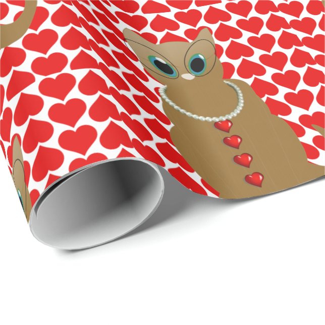 Papier Cadeau Papier d'emballage de la Saint-Valentin (Coin rond)