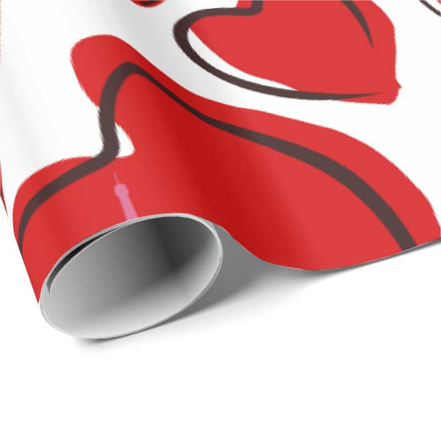 Papier Cadeau Papier d'emballage de la Saint-Valentin (Coin rond)