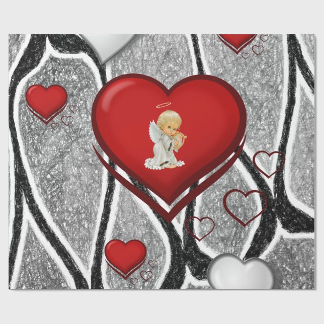 Papier Cadeau Papier d'emballage de la Saint-Valentin (Plat)