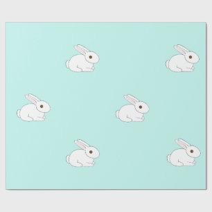 Papier Cadeau Papier d'emballage de lapin blanc
