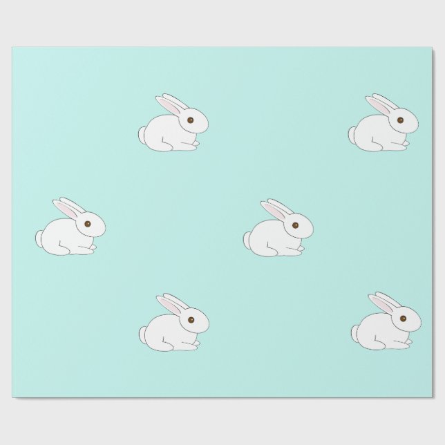 Papier Cadeau Papier d'emballage de lapin blanc (Plat)