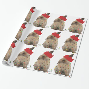 Papier Cadeau Papier d'emballage de lapin de houblon de Noël