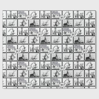 Papier Cadeau Papier d'emballage de lapin de scènes méchantes de