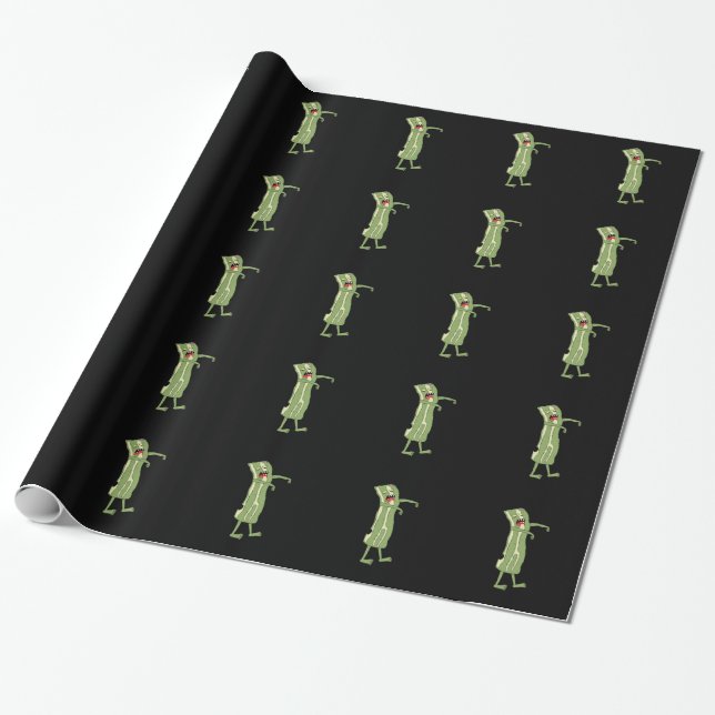 Papier Cadeau Papier d'emballage de lard de zombi ! (Déroulé)