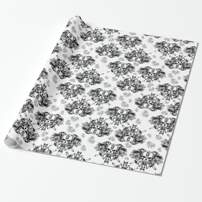 Papier Cadeau Papier d'emballage de logo d'O'Kane (noir et gris) (Déroulé)