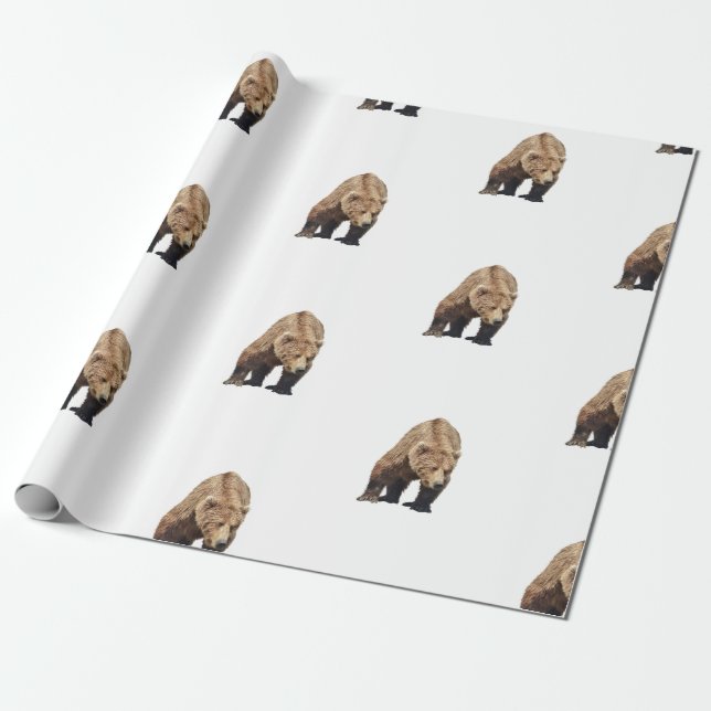 Papier Cadeau papier d'emballage de l'ours grizzli (Déroulé)