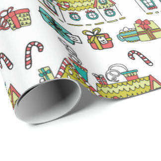 Papier Cadeau Papier d'emballage de maisons de vacances