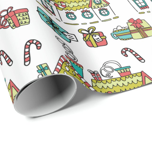 Papier Cadeau Papier d'emballage de maisons de vacances (Coin rond)
