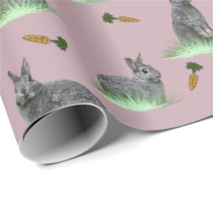 Papier Cadeau Papier d'emballage de manie de carotte de lapin