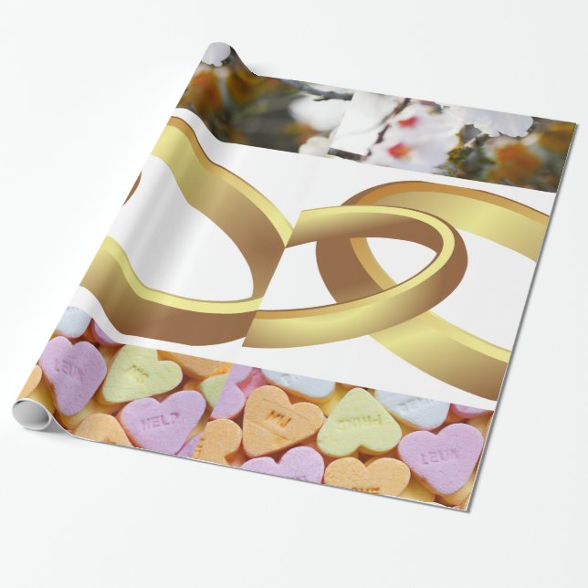 Papier Cadeau Papier d'emballage de mariage élégant mariage de l (Déroulé)