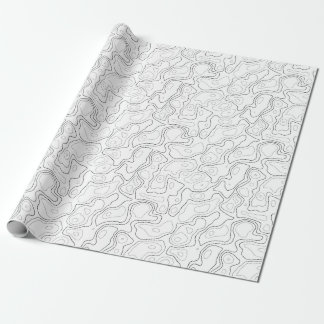 Papier Cadeau Papier d'emballage de motif blanc noir de carte