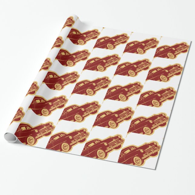 Papier Cadeau Papier d'emballage de motif d'automobile (Déroulé)