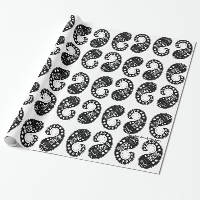 Papier Cadeau Papier d'emballage de motif de Paisley (Déroulé)