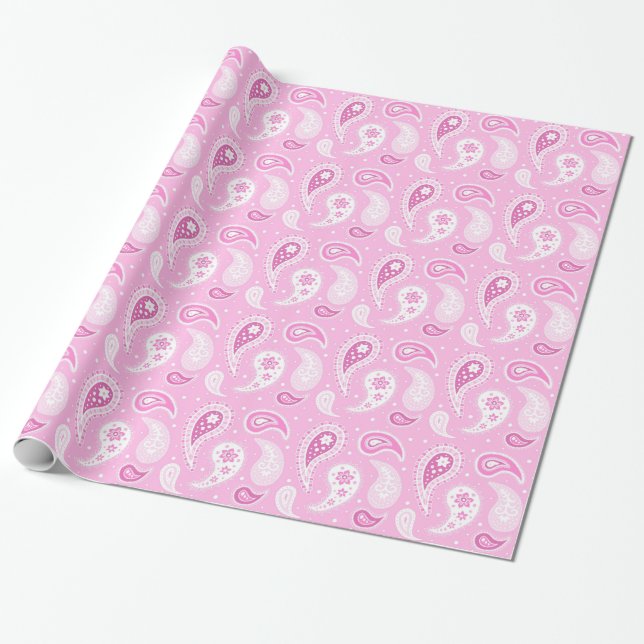 Papier Cadeau Papier d'emballage de motif fuchsia rose de (Déroulé)