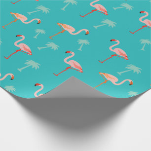 Papier Cadeau Papier d'emballage de motif rose et turquoise de