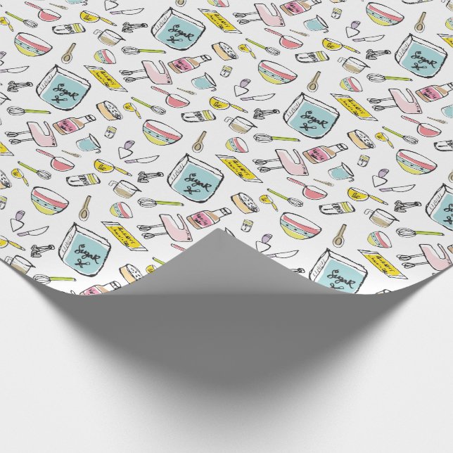 Papier Cadeau Papier d'emballage de motif tiré par la main de (Coin)