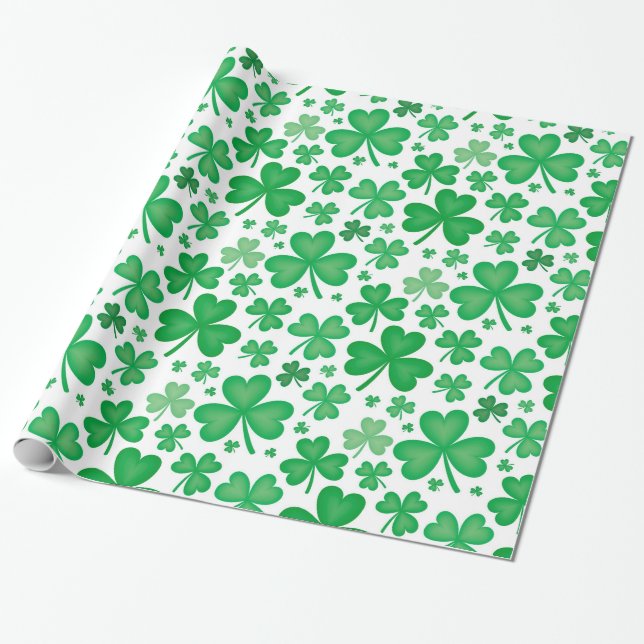 Papier Cadeau Papier d'emballage de motif vert irlandais de (Déroulé)