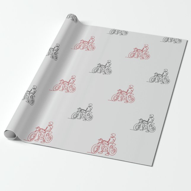 Papier Cadeau papier d'emballage de moto (Déroulé)
