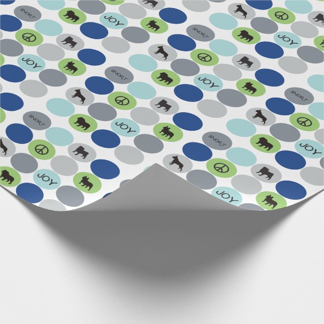 Papier Cadeau Papier d'emballage de nez court - bleu (Coin)