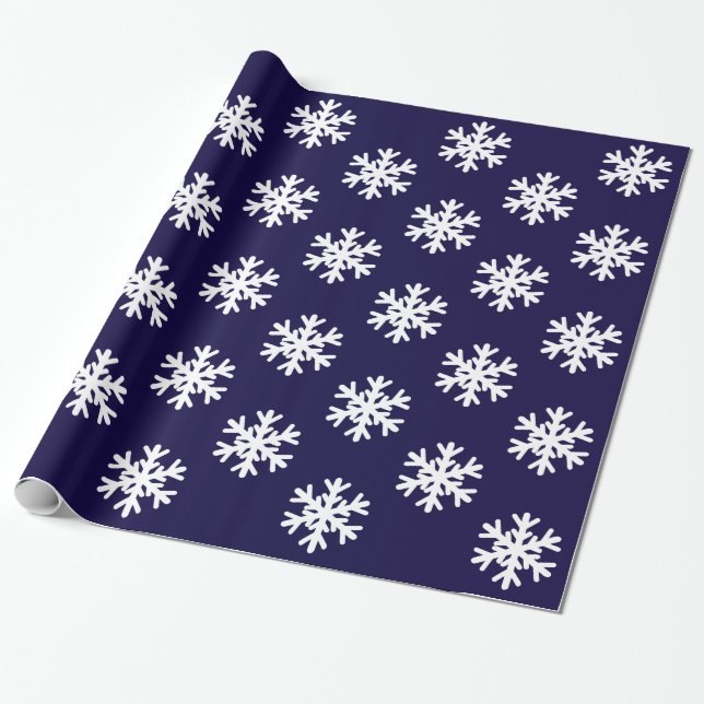 Papier Cadeau Papier d'emballage de Noël avec les flocons de (Déroulé)