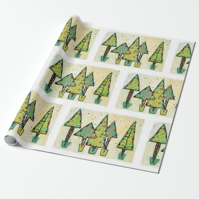 Papier Cadeau Papier d'emballage de Noël blanc (Déroulé)