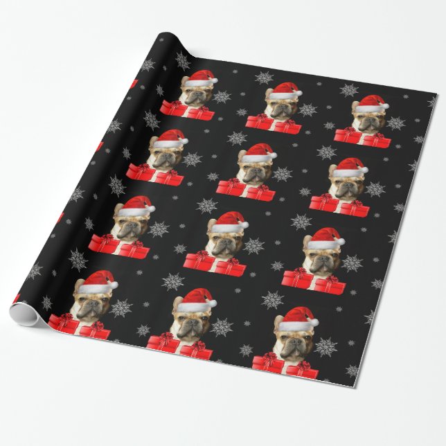 Papier Cadeau Papier d'emballage de Noël Bulldog (Déroulé)