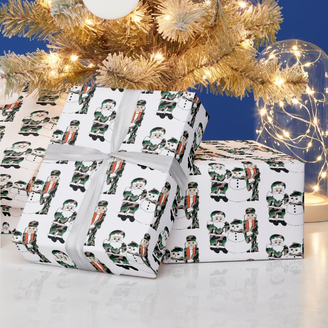 Papier Cadeau Papier d'emballage de Noël, Camo Noël (Vacances)