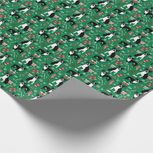 Papier Cadeau Papier d'emballage de Noël de Boston Terrier
