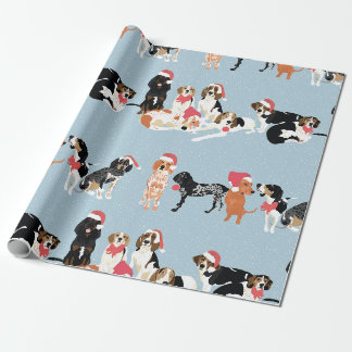 Papier Cadeau Papier d'emballage de Noël de Coonhound