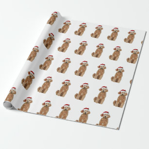 Papier Cadeau Papier d'emballage de Noël de doodle doré