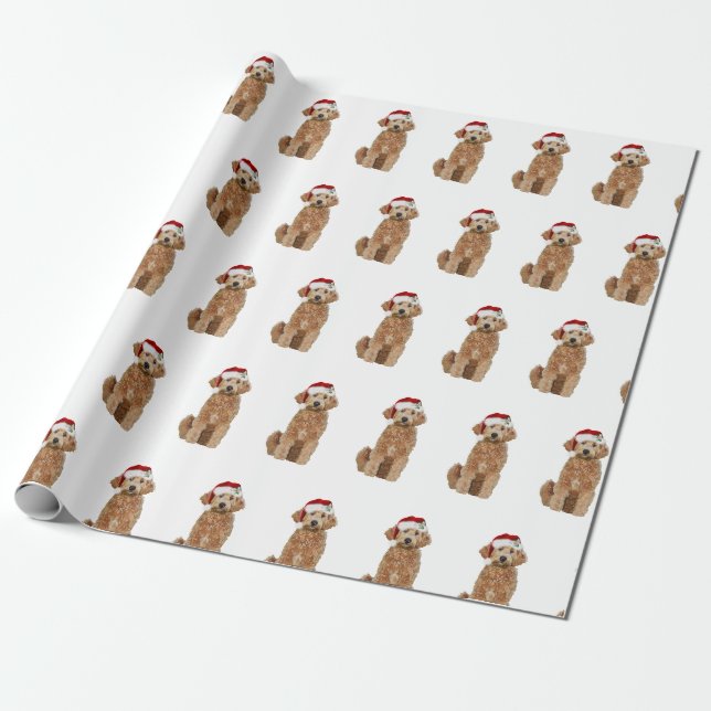 Papier Cadeau Papier d'emballage de Noël de doodle doré (Déroulé)