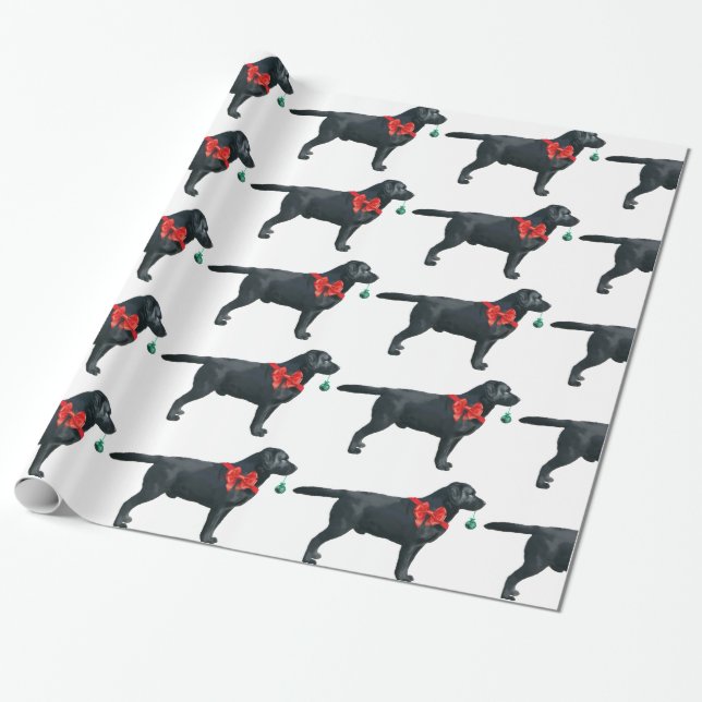 Papier Cadeau Papier d'emballage de Noël de Labrador (Déroulé)