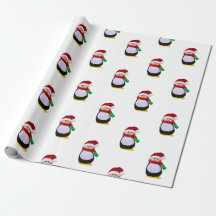 Papier d'emballage de Noël de pingouins