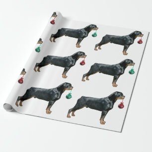 Papier Cadeau Papier d'emballage de Noël de rottweiler