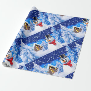 Papier Cadeau Papier d'emballage de Noël des merveilles d'hiver