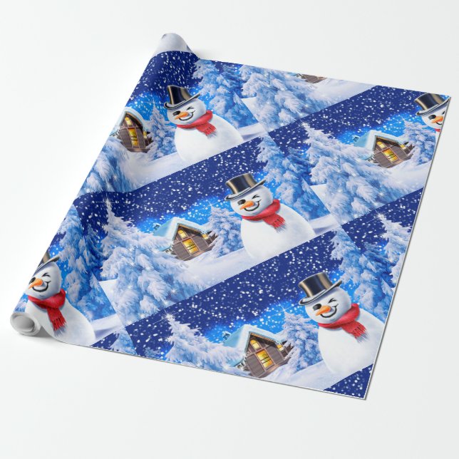 Papier Cadeau Papier d'emballage de Noël des merveilles d'hiver (Déroulé)