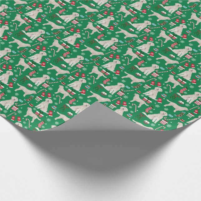Papier Cadeau Papier d'emballage de Noël Golden Doodle (Coin)