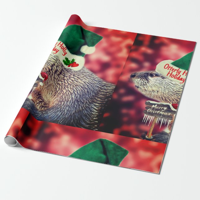 Papier Cadeau Papier d'emballage de Noël joyeux de Cute River Ot (Déroulé)