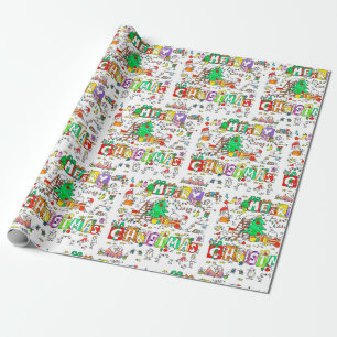 Papier Cadeau Papier d'emballage de Noël Kiwi par Nicole Janes