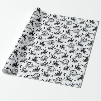 Papier Cadeau Papier d'emballage de Noël noir et blanc